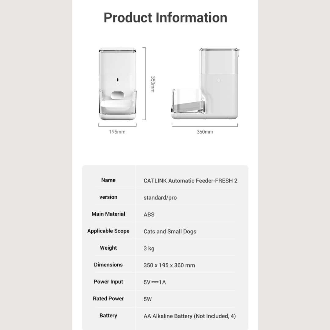 CATLINK - Fresh 2 AI Smart Pet Feeder