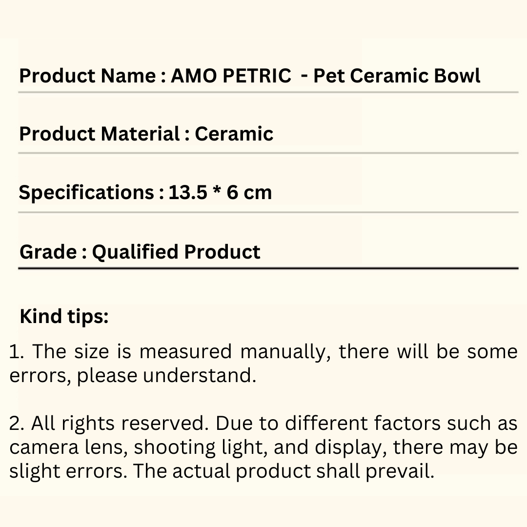 AMO PETRIC - Pet Ceramic Bowl