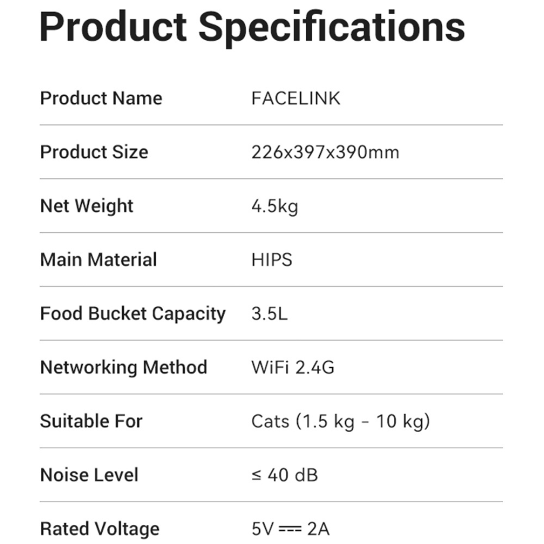 CATLINK - FACELINK AI Smart Pet Feeder