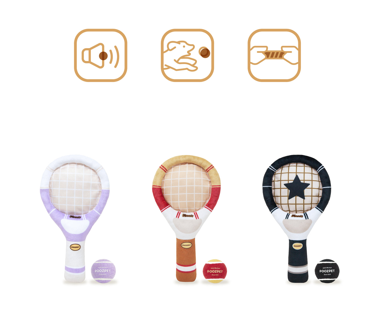POOZPET - Tennis Racket Pet Toy