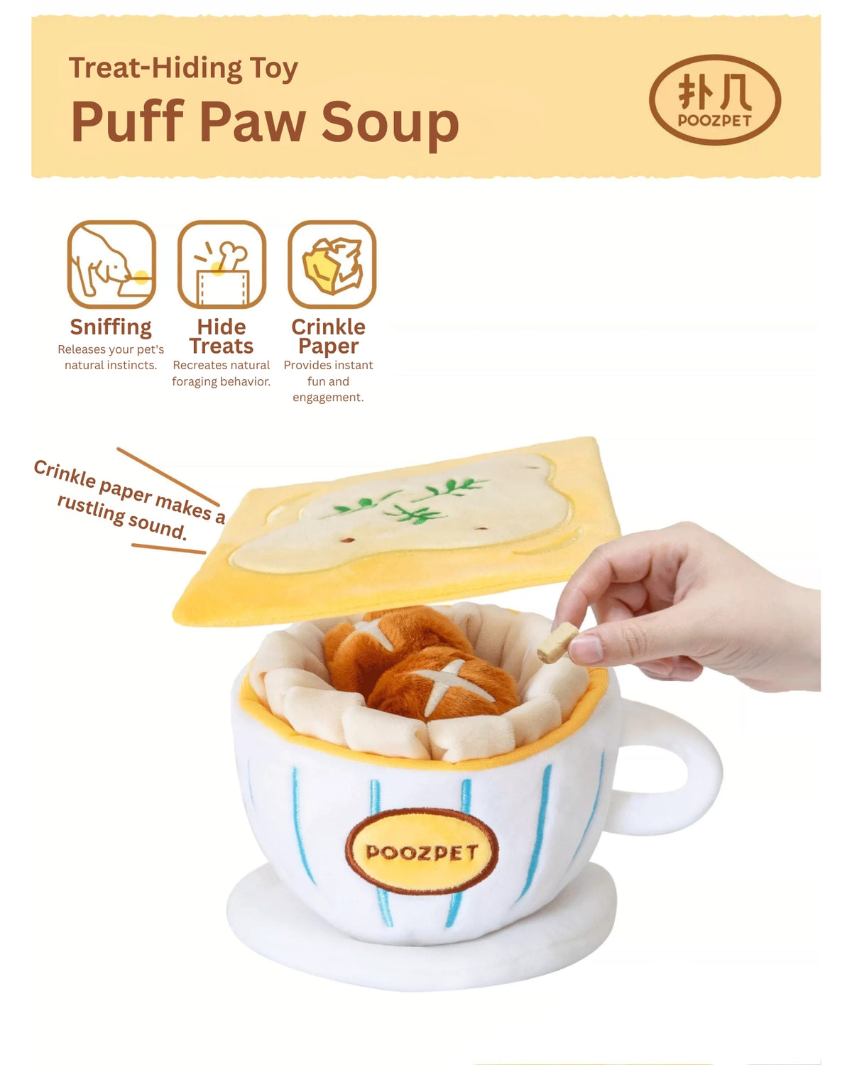 POOZPET - Puff Paw Soup Snuffle Toy for Pets