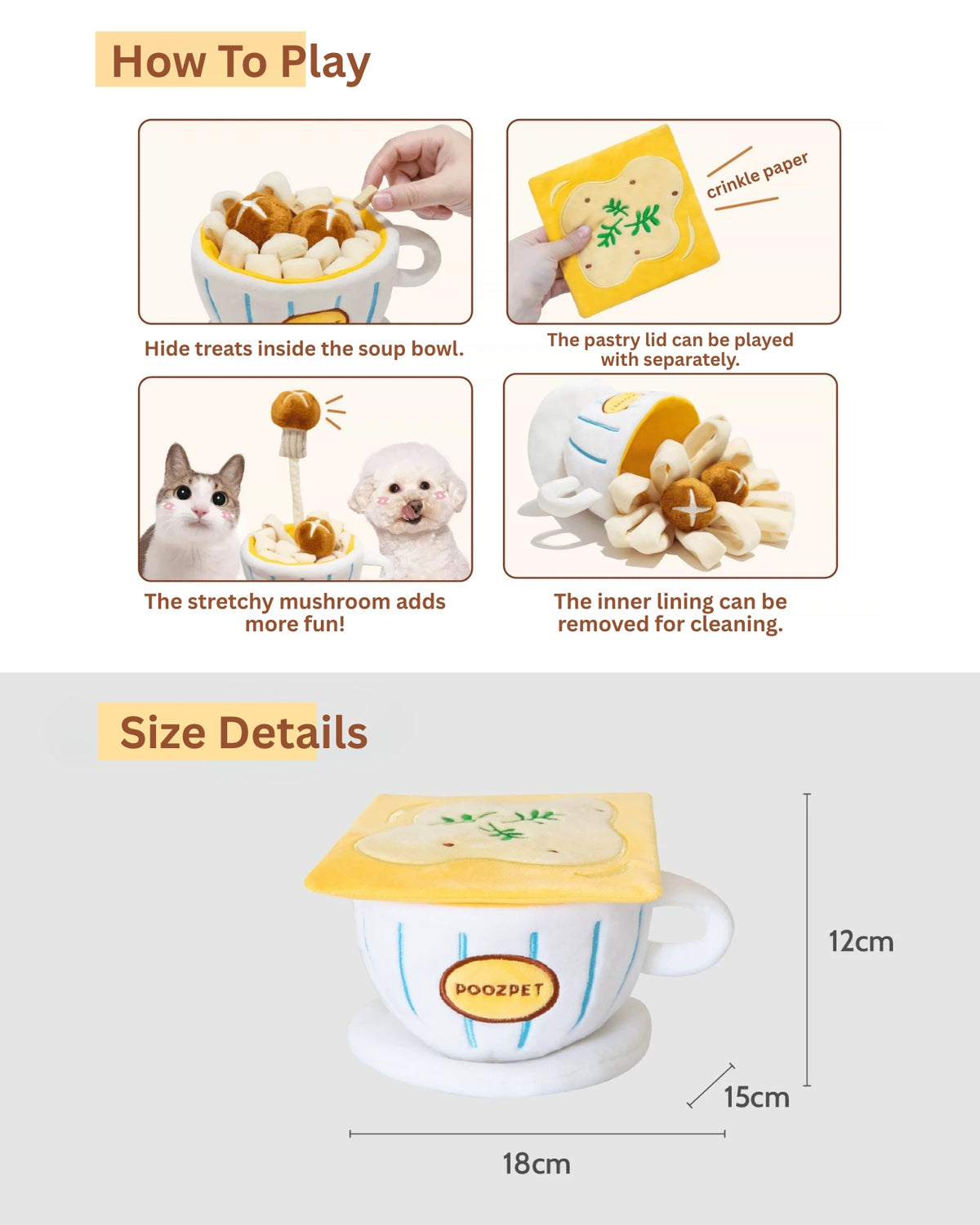 POOZPET - Puff Paw Soup Snuffle Toy for Pets