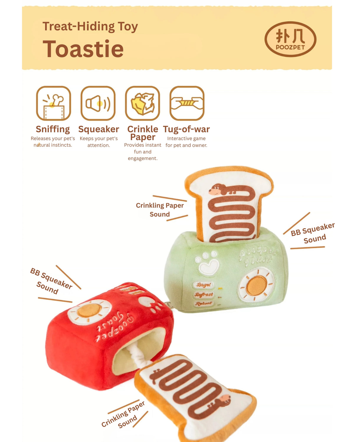 POOZPET - Toastie Snuffle Toys for Pets