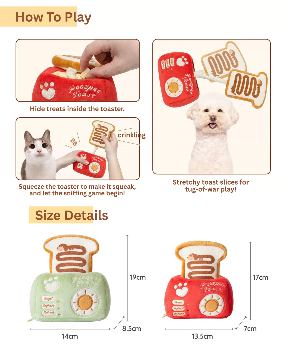POOZPET - Toastie Snuffle Toys for Pets