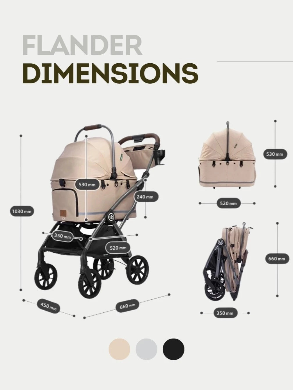 UPPAPETS Pet Stroller - FLANDER