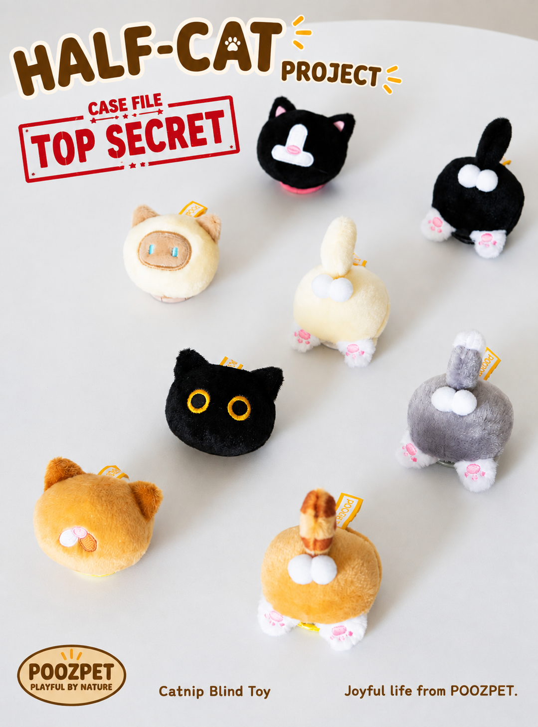 POOZPET - Blind Box Plush Toys with Catnip and Keychain