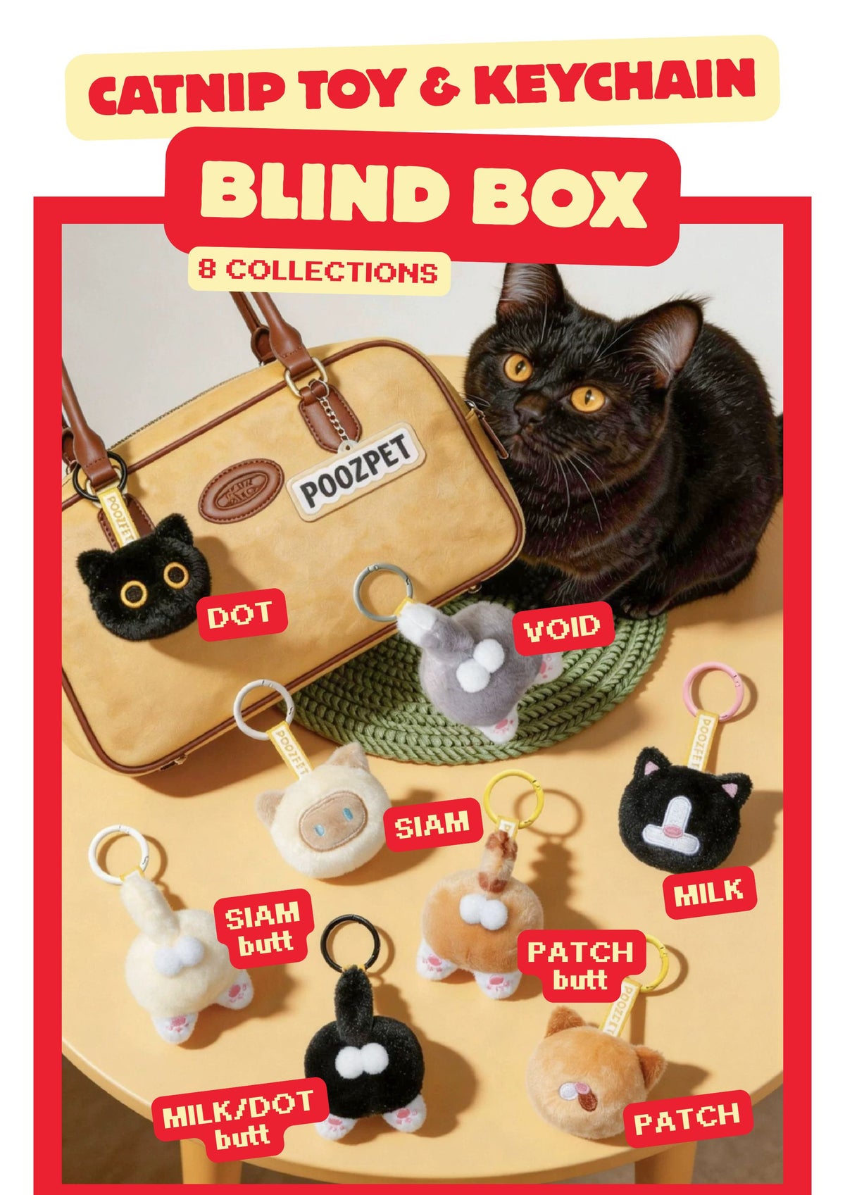 POOZPET - Blind Box Plush Toys with Catnip and Keychain