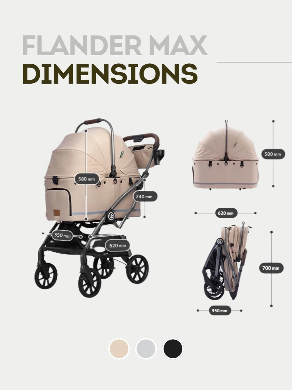 UPPAPETS Pet Stroller - Flander MAX