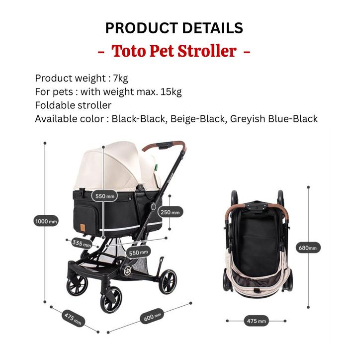 UPPAPETS Pet Stroller - Toto